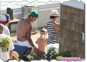 David Beckham de vacaciones con sus hijos